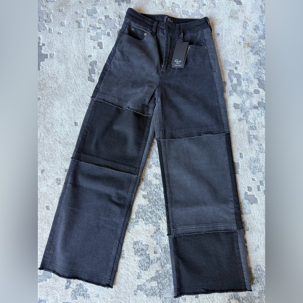 Rails Getty Crop Wide Leg - Black Patchwork